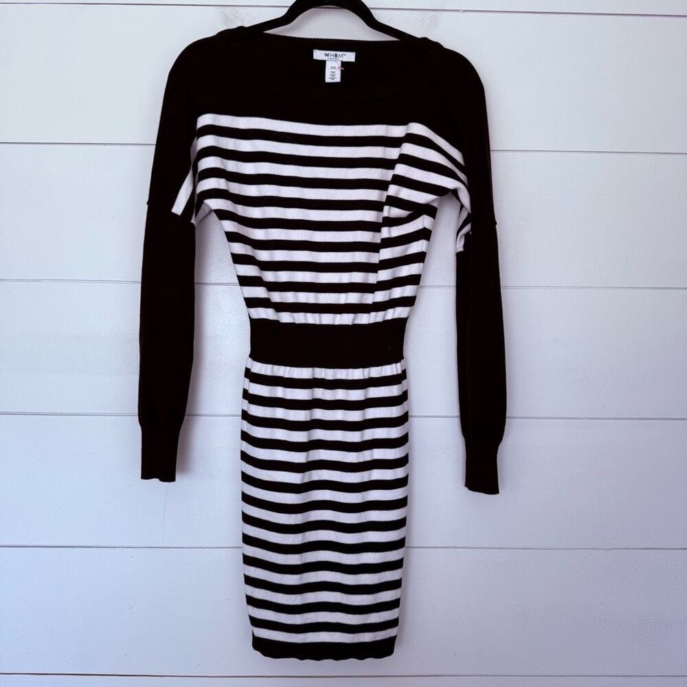 White House Black Market Women’s XXS Black White Sweater Dress